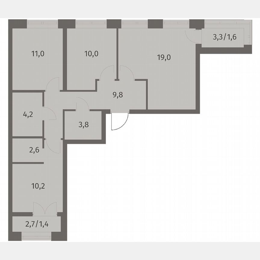 3-к. квартира, 73,7 м², 7/11 эт.