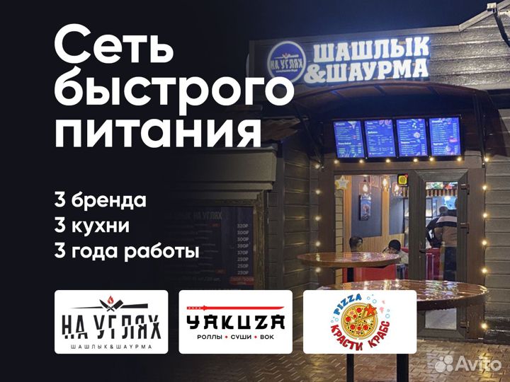 Сеть из 3 кафе 