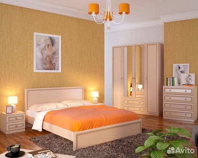 Кровать Беатрис 1,6 стандарт с ортопедическим осно