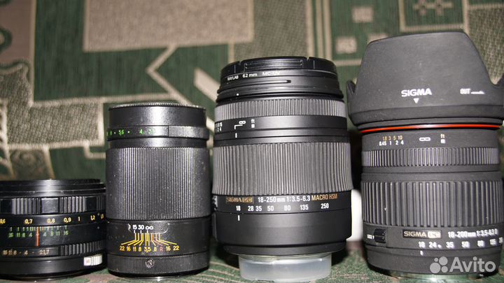 Japan объективы от 18 до 200 mm и советские стекла