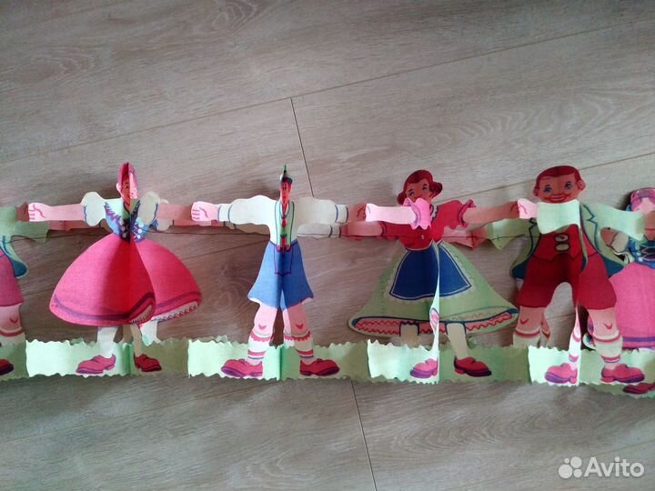 Гирлянда бумажная новогодняя СССР и гдр 50-60 г