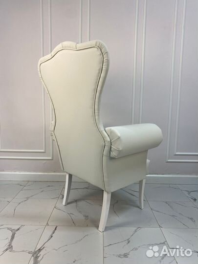 Кресло-трон Компакт, белая экокожа