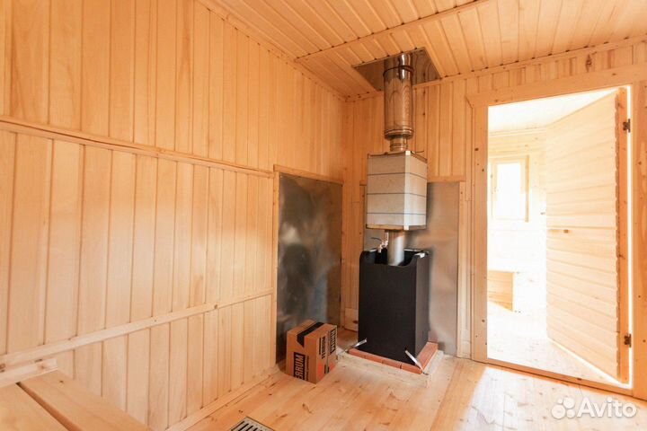 Готовая баня из бруса 2.3 x 8 метров под ключ