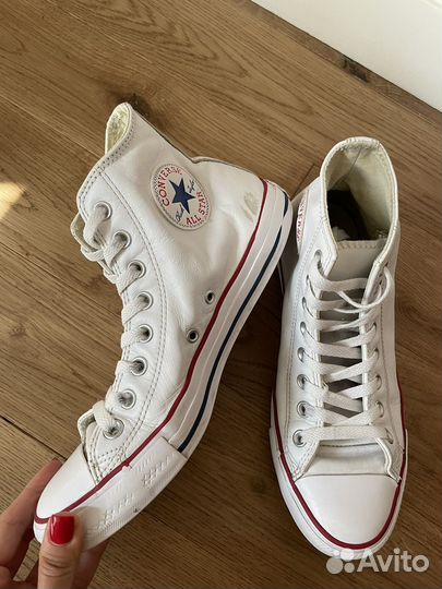 Кеды converse all star белые кожаные оригинал