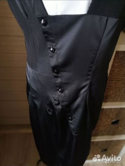 Чёрное платье сарафан 48