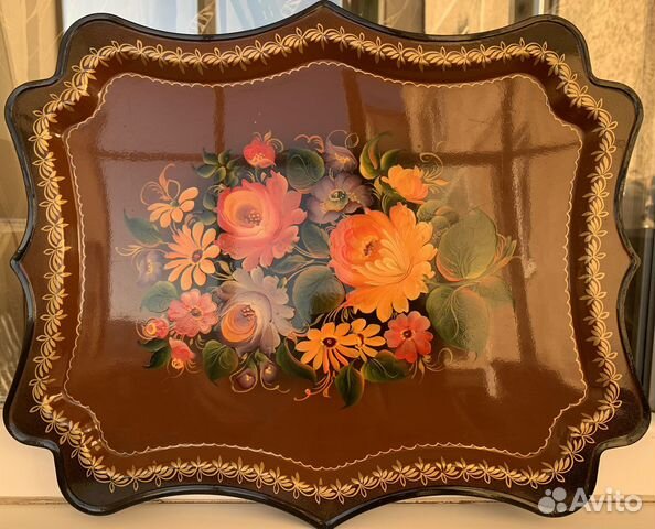 Поднос Жостовский ручная роспись (44х37)