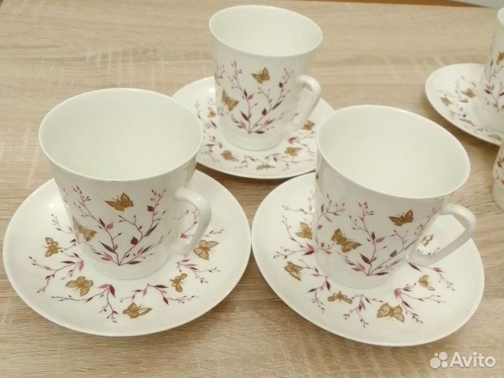 Кофейная чашка с блюдцем Бабочки лфз