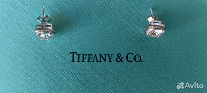 Серьги Tiffany платина Новые