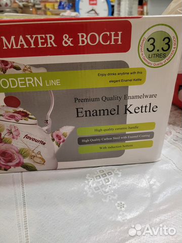 Чайник эмалир, с индукц. Дном mayer&boch 3.3литра