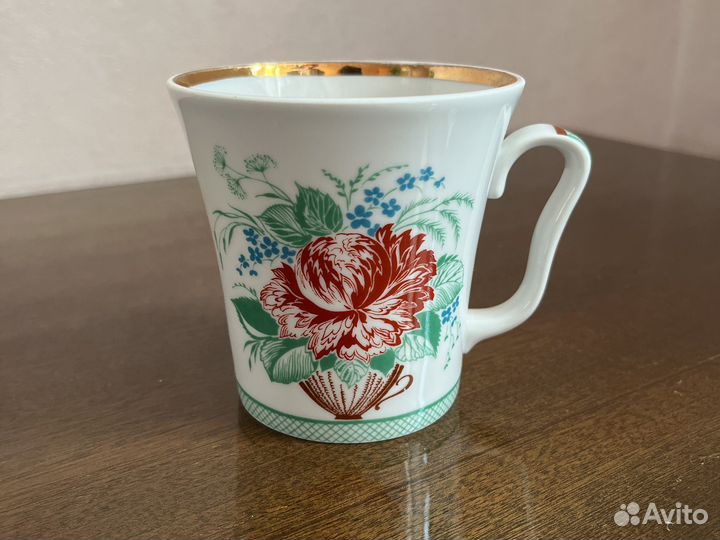 Винтажная чайная пара фарфор лфз