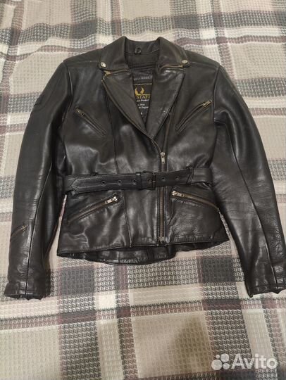 Кожанные мотокуртка и мотобрюки женские
