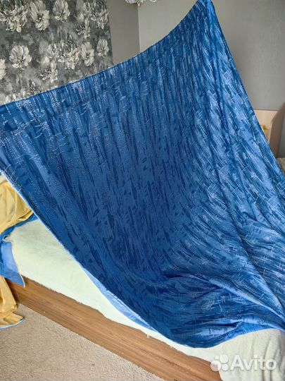 Шторы платные синие