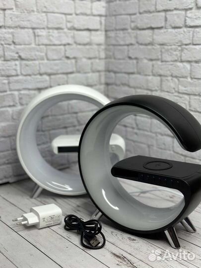 Беспроводная зарядка, блютуз колонка, ночник