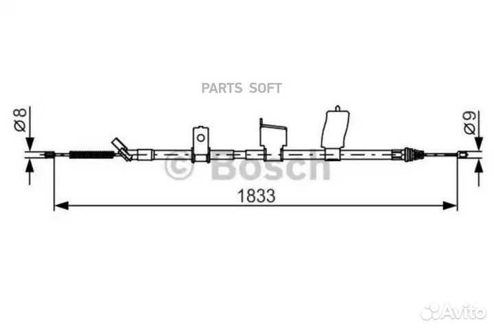Bosch 1987482340 Трос стояночного тормоза левый