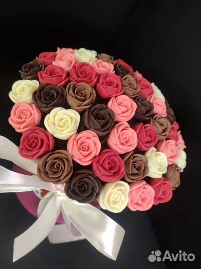 Розы из Бельгийского Шоколада - 51 шт в Коробке