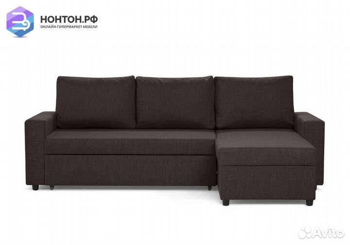 Диван угловой дельфин Торонто кофейный
