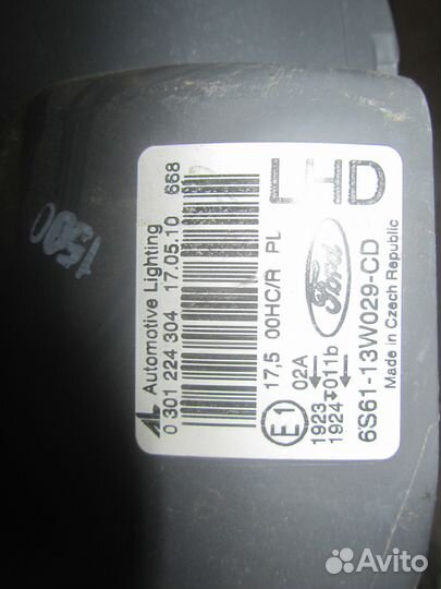 Фара левая Форд Fiesta 6S6113W029CD