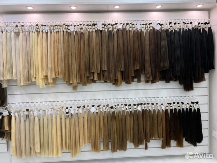 Натуральные волосы для наращивания, срезы