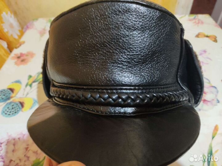 Кепка мужская зимняя кожаная