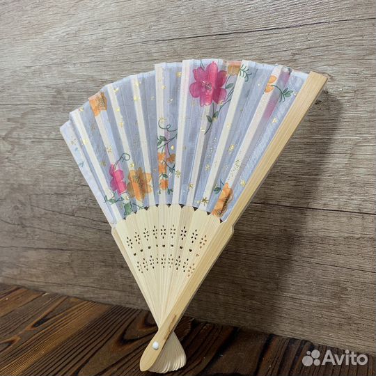 Винтажный Ручной Веер Складной Деревянный Ретро