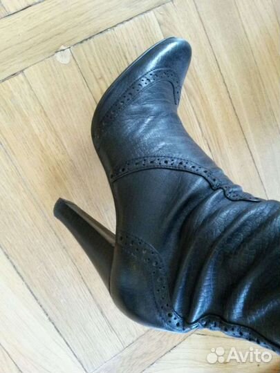 Сапоги-чулки кожаные без подкладки