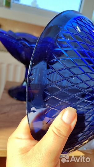 Конфетница цветное стекло