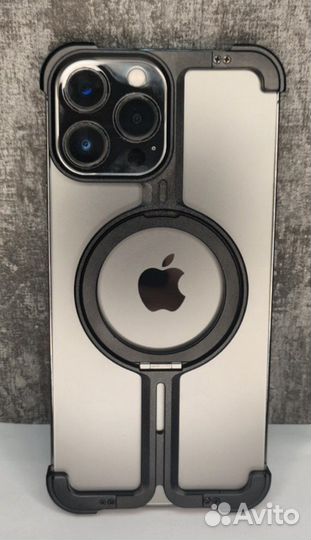 Чехол метал рамка Magsafe с подставкой для iPhone