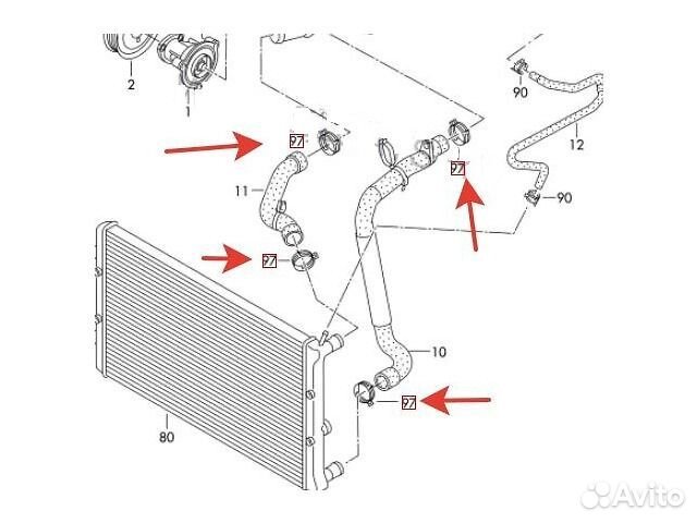 Хомут патрубков радиатора Polo