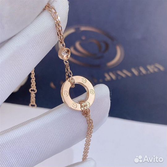 Браслет Cartier Love, розовое золото, бриллианты