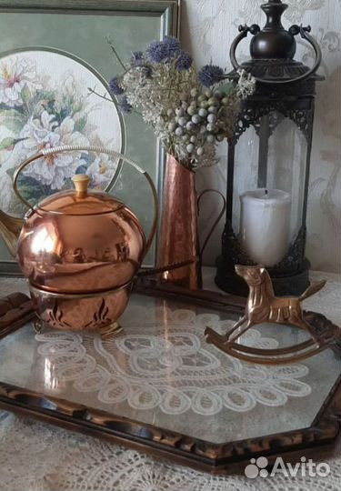 Чайник заварочный медный с подогревом