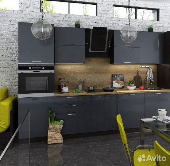 Кухня пластик антрацит (цена за комплект)