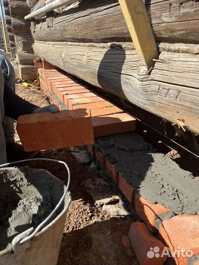 Подъём дома Замена венцов лаг Ремонт фундамента