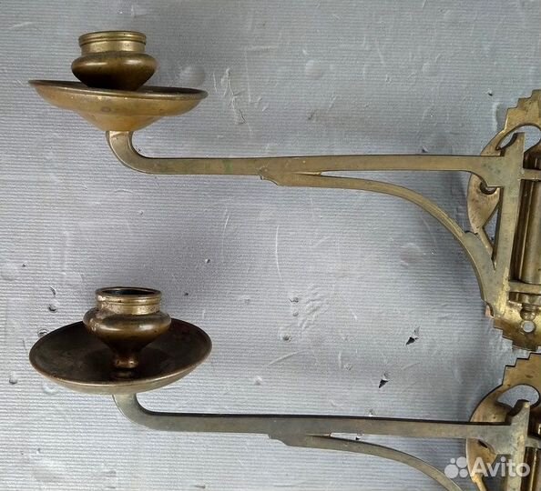 Подсвечники бронза с пианино Оffenbacher 19 век