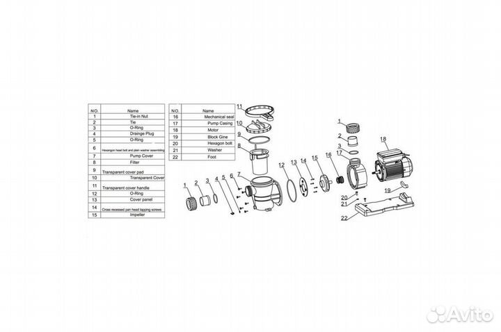 Насос-помпа Aquaviva LX STP75M, 8 м3/ч