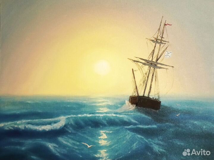 Картина Солнечный свет. Вольная копия Айвазовского