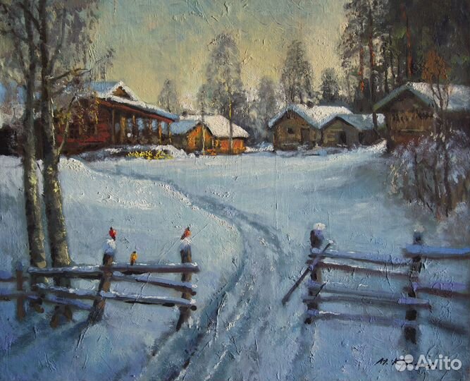 Картина На краю деревни. Марк Кремер