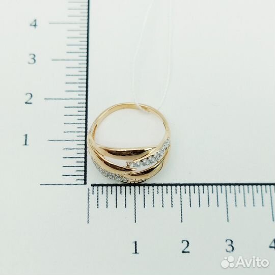 Золотое кольцо с фианитом 16р