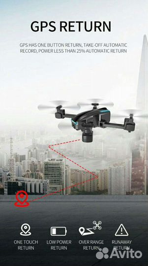 Квадрокоптер с камерой 4K,GPS,WiFi-5G