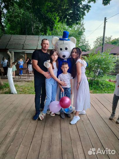 Ростовые куклы Мишка поздравление. Белый мишка