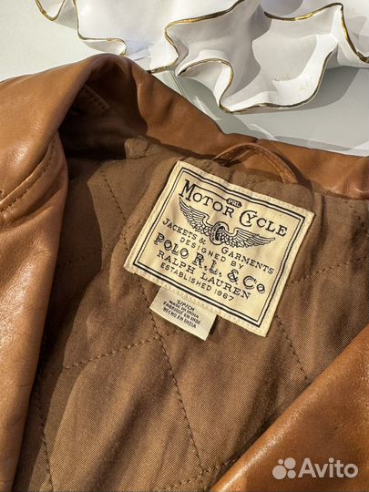 Кожаная куртка polo ralph lauren, оригинал, s