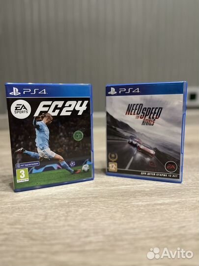 EA FC (FIFA) 24 и Need For Speed Rivals на PS4