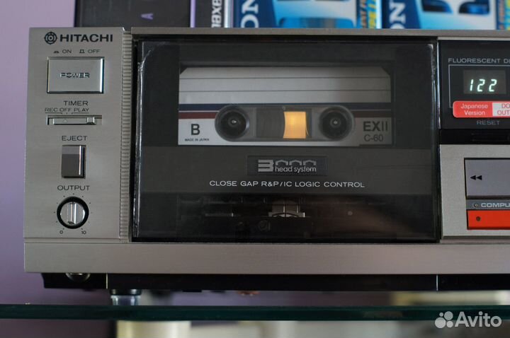 Редкая кассетная дека Hitachi D-E66 сквозной канал