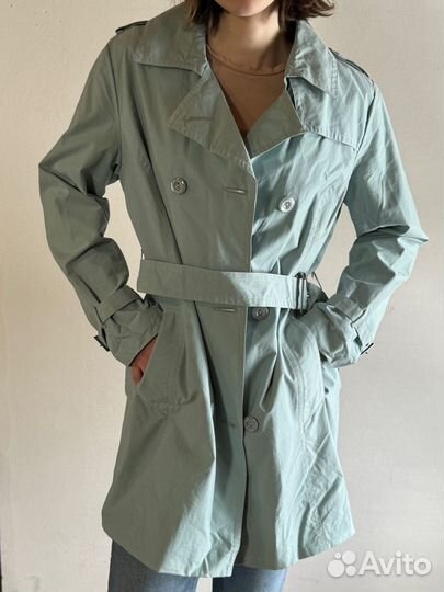 Тренч S-M голубо-серый