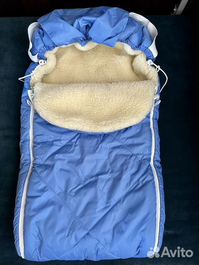 Зимний конверт в коляску на овчине