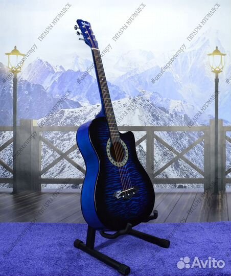 Акустическая гитара (новая), полный комплект