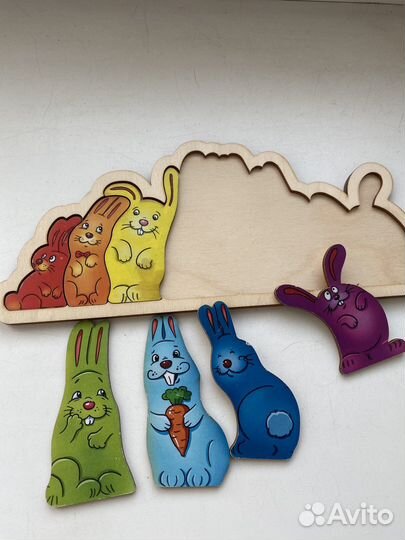 Пазл деревянный Зайцы