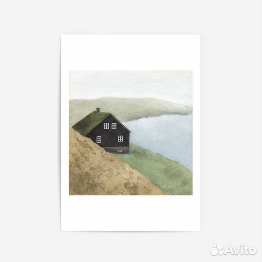 Скандинавский постер с домиком