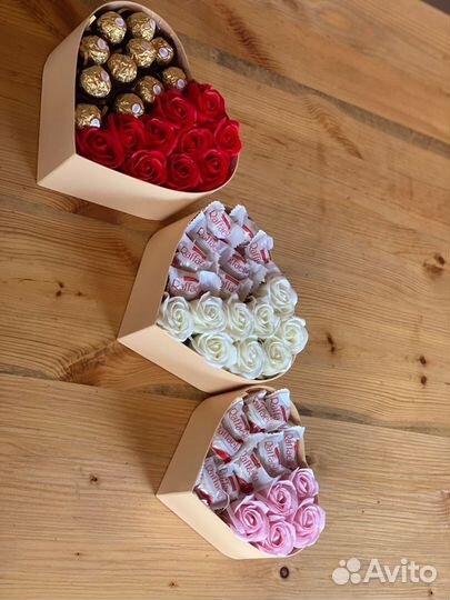 Мыльные цветы Сладкие подарки Букеты мыльные