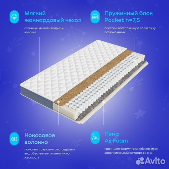 Детский матрас BuyCute 90х200