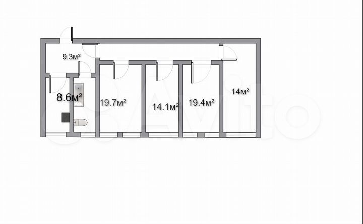 4-к. квартира, 108,1 м², 5/5 эт.